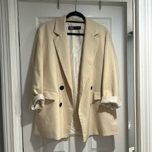 Zara Oversized Cream Blazer Small
